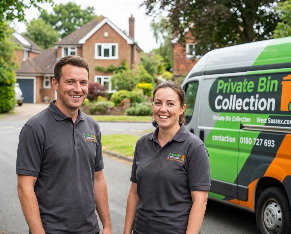 Friendly bin collection team member serving Goring-by-Sea homes